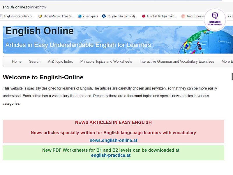 website học tiếng anh trực tuyến cho người đi làm English Online