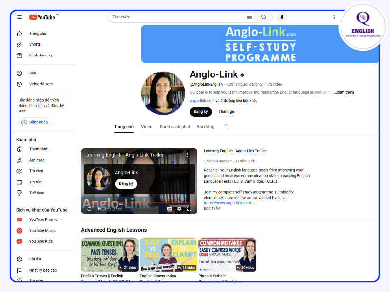 Youtube Anglo Link English