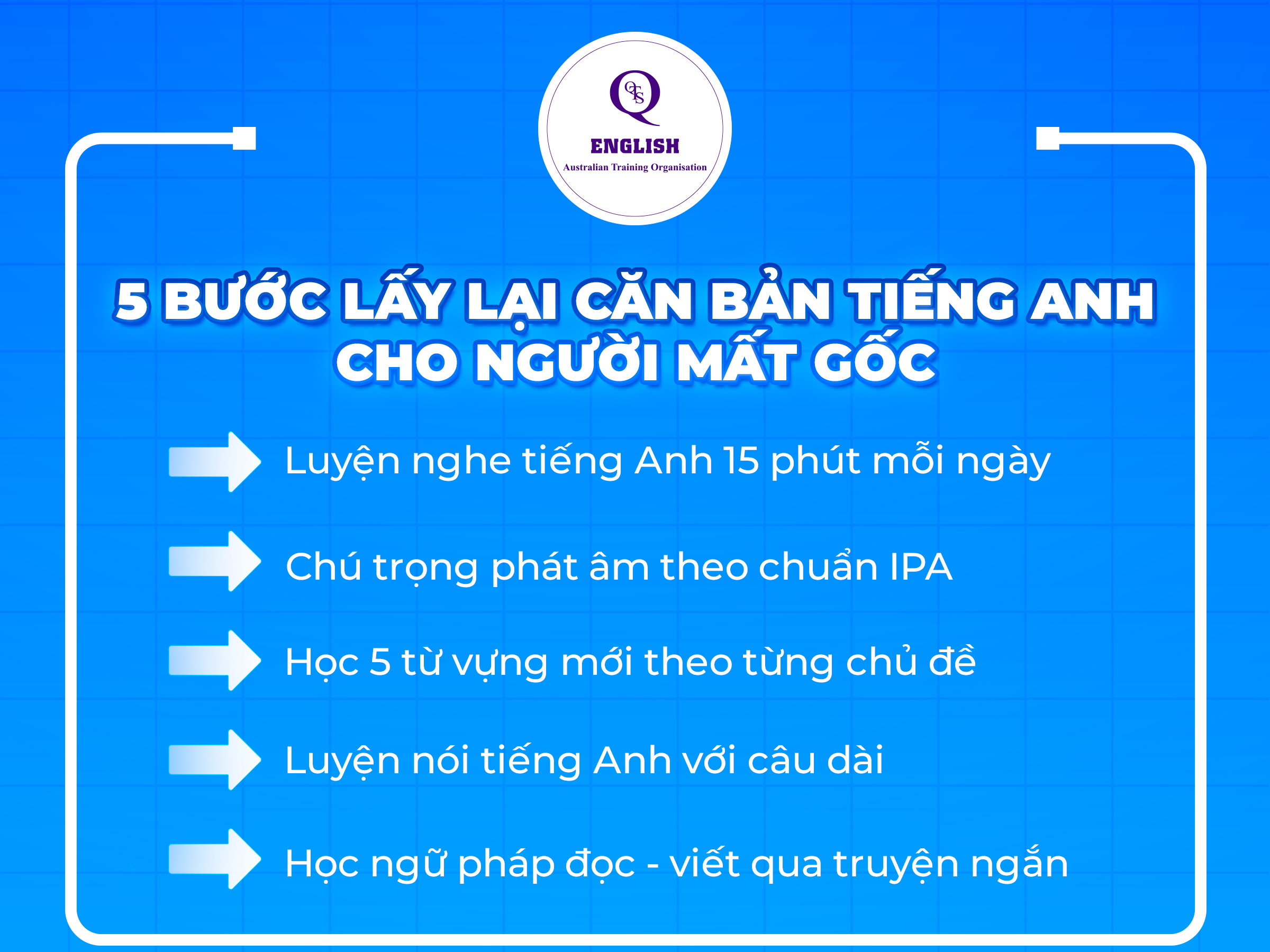 5 Bước lấy lại căn bản tiếng Anh cho người mất gốc