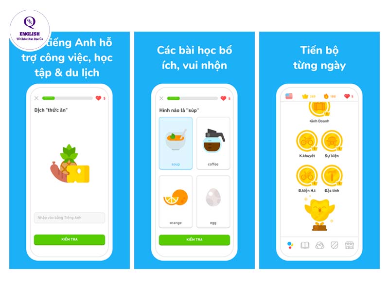 app học tiếng anh cho người đi làm - Duolingo