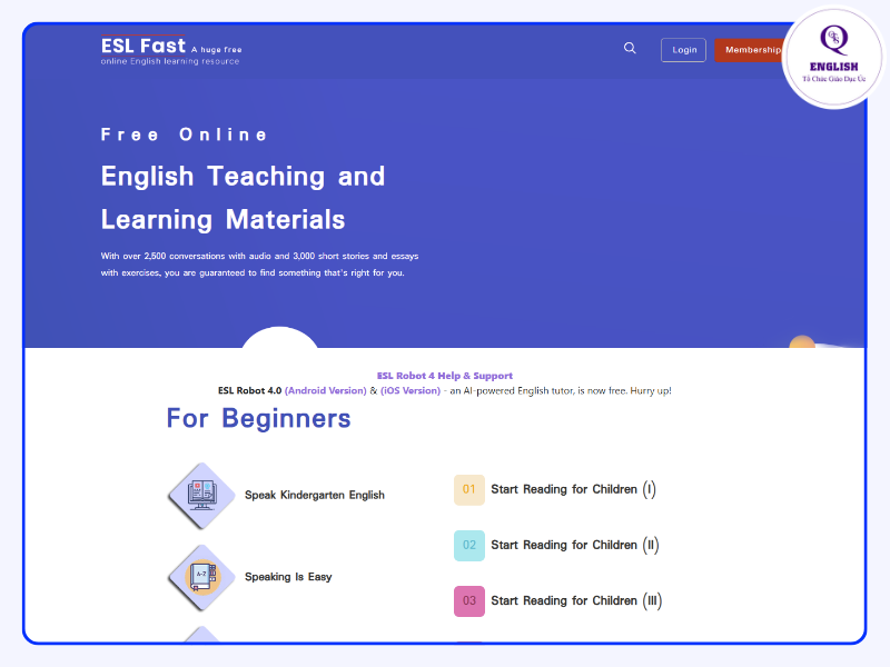 ESL Fast - web luyện nghe tiếng Anh