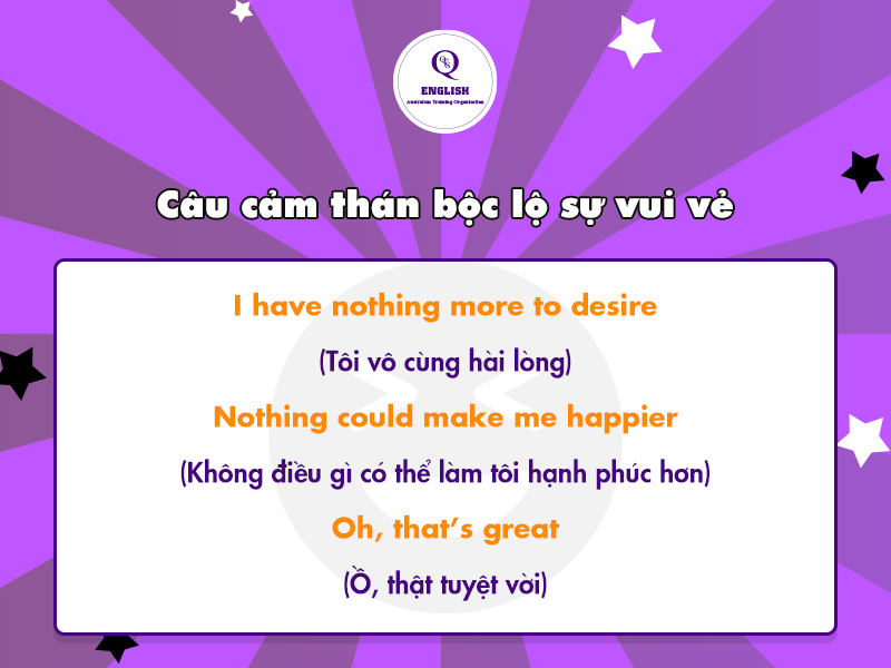 Câu cảm thán bộc lộ sự vui vẻ