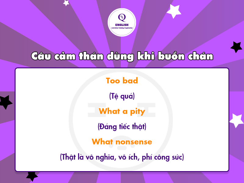 Câu cảm thán dùng khi buồn chán