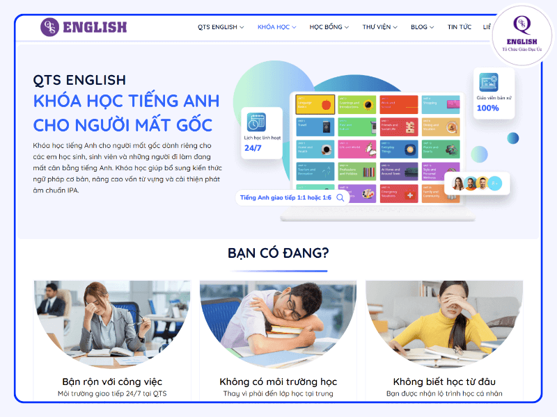 Trung tâm tiếng Anh cho người mất gốc - QTS English