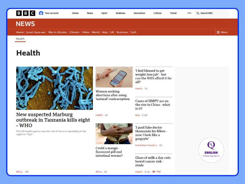 BBC NEWS – Chọn nghe “Health”