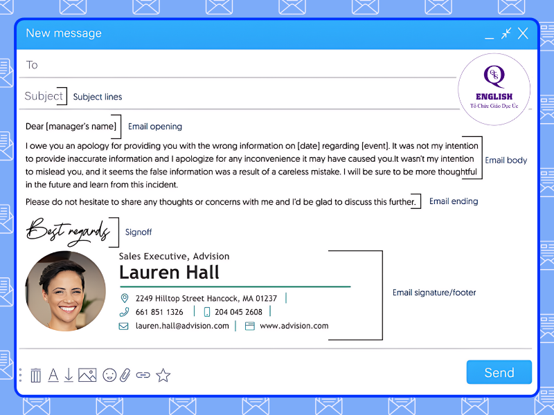 Cấu trúc chuẩn của email trong tiếng Anh