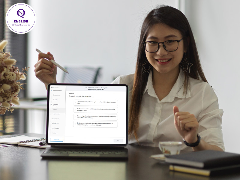 thực hành mẫu câu tiếng anh trong cuộc họp tại chương trình QTS English